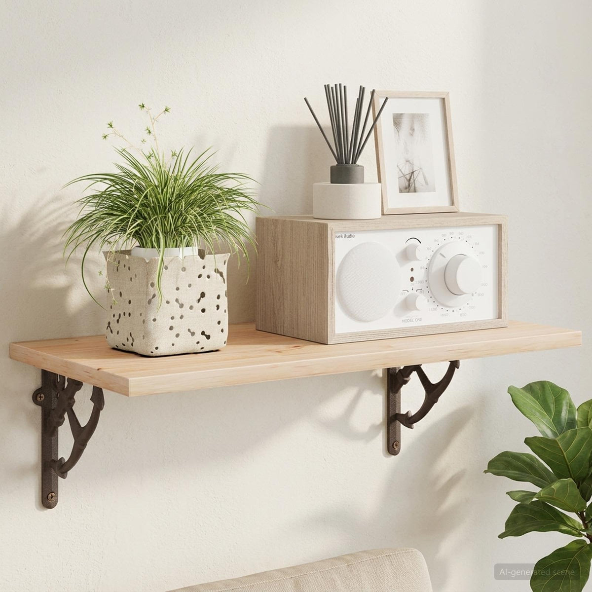 Wall Shelf Brackets 12 pcs Antique Brown 14.5 x 14.5 x 3.5 cm