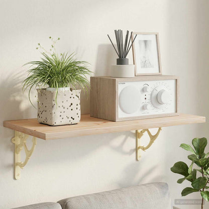 Wall Shelf Brackets 2 pcs Antique White 21 x 21 x 3.5 cm Steel