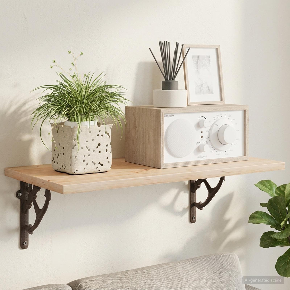 Wall Shelf Brackets 2 pcs Antique Brown 21 x 21 x 3.5 cm Steel