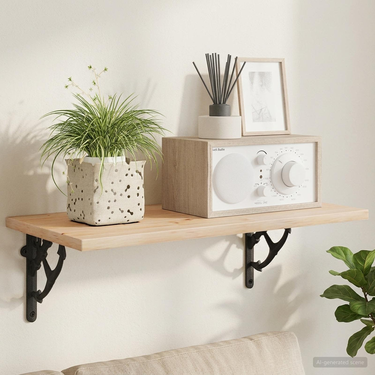 Wall Shelf Brackets 2 pcs Black 21 x 21 x 3.5 cm Steel