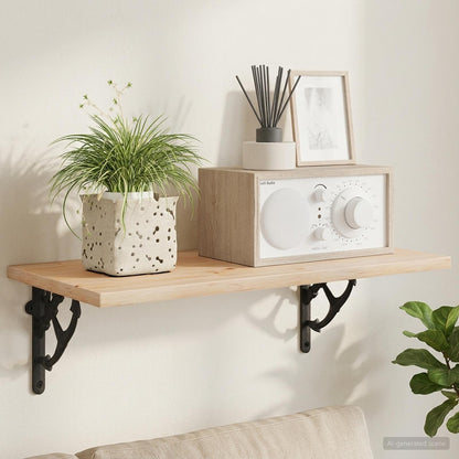 Wall Shelf Brackets 2 pcs Black 21 x 21 x 3.5 cm Steel