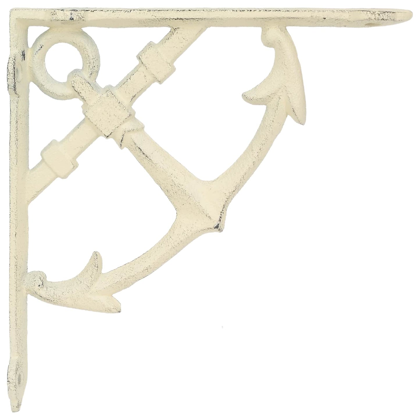 Wall Shelf Brackets 12 pcs Antique White 21 x 21 x 3.5 cm Steel