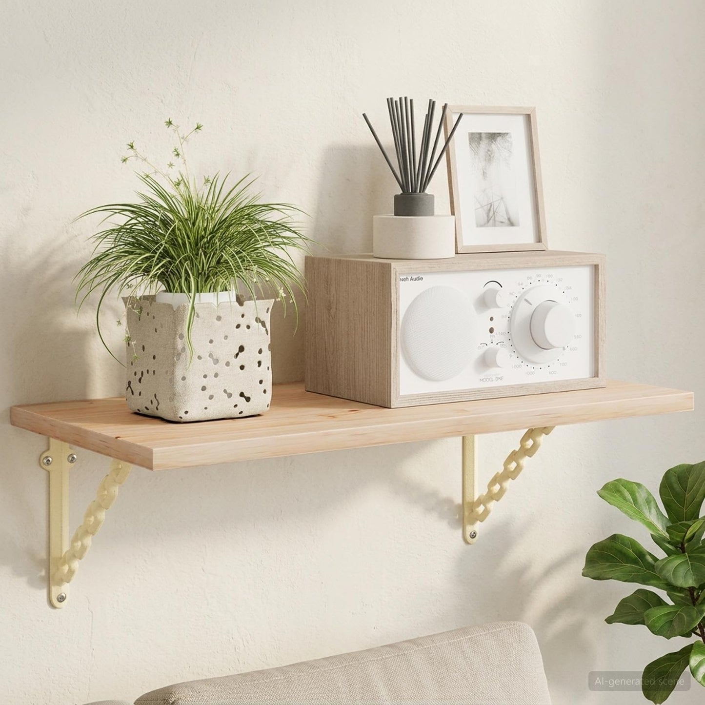 Wall Shelf Brackets 2 pcs Antique White 10.5 x 10.5 x 3 cm