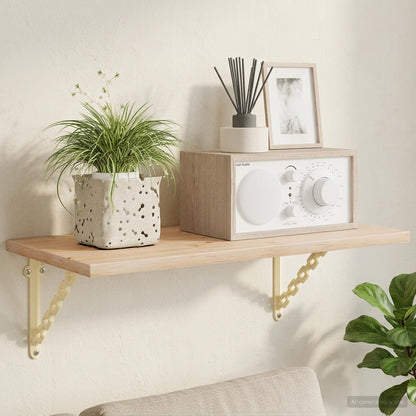 Wall Shelf Brackets 2 pcs Antique White 10.5 x 10.5 x 3 cm