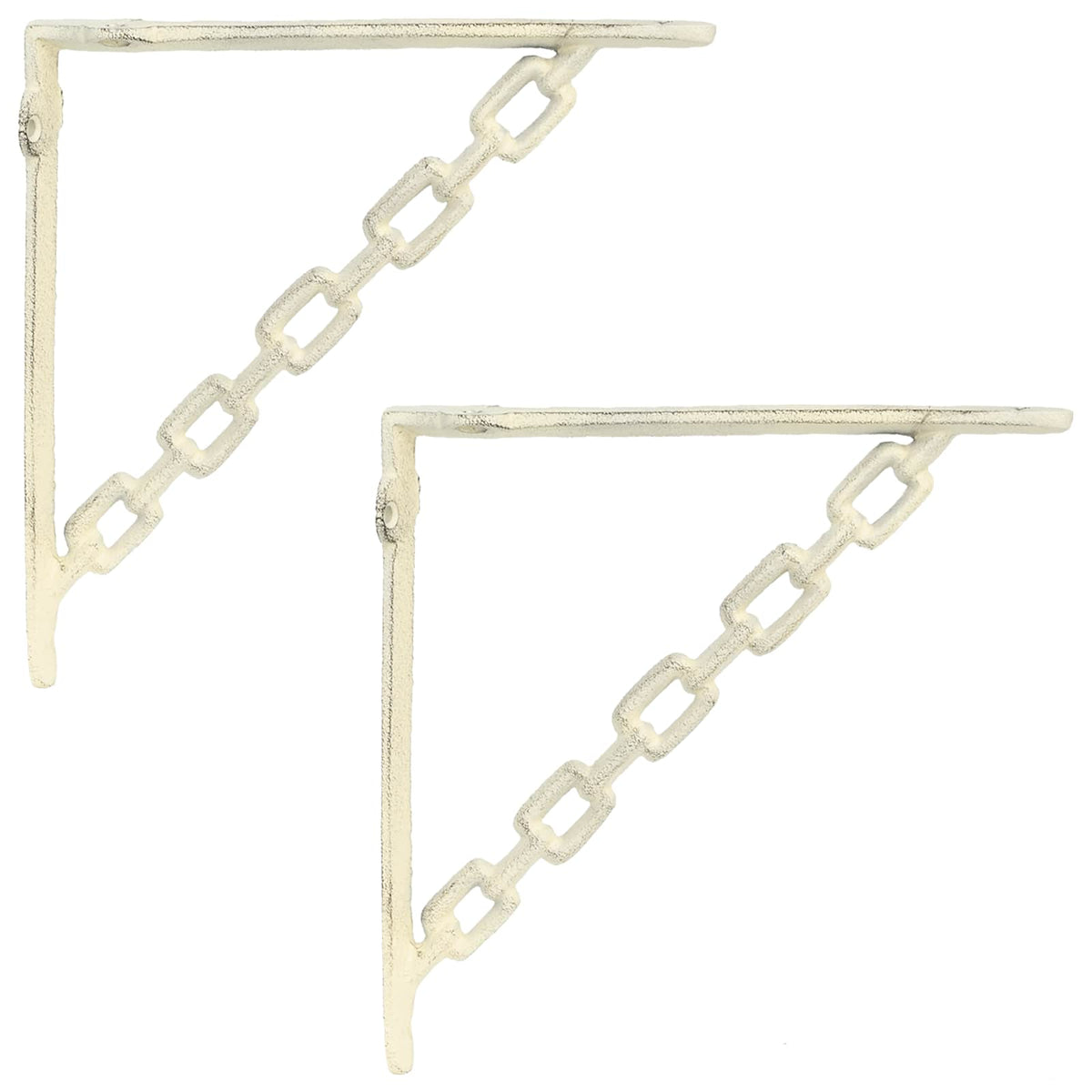 Wall Shelf Brackets 2 pcs Antique White 10.5 x 10.5 x 3 cm