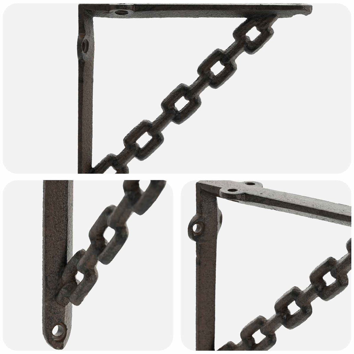 Wall Shelf Brackets 2 pcs Antique Brown 10.5 x 10.5 x 3 cm