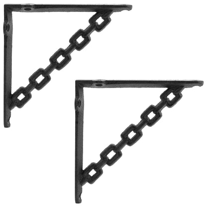 Wall Shelf Brackets 2 pcs Black 10.5 x 10.5 x 3 cm Steel