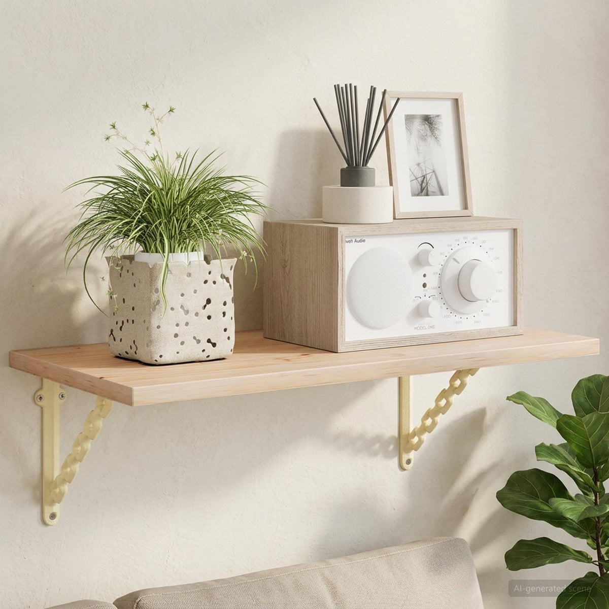Wall Shelf Brackets 12 pcs Antique White 10.5 x 10.5 x 3 cm