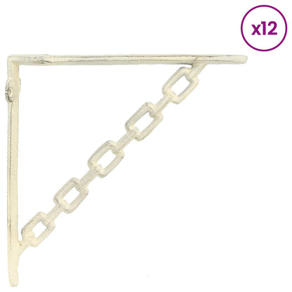 Wall Shelf Brackets 12 pcs Antique White 10.5 x 10.5 x 3 cm