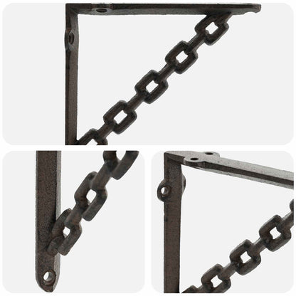 Wall Shelf Brackets 12 pcs Antique Brown 10.5 x 10.5 x 3 cm