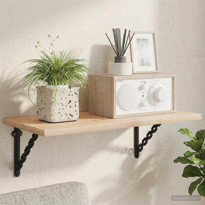 Wall Shelf Brackets 12 pcs Black 10.5 x 10.5 x 3 cm Steel