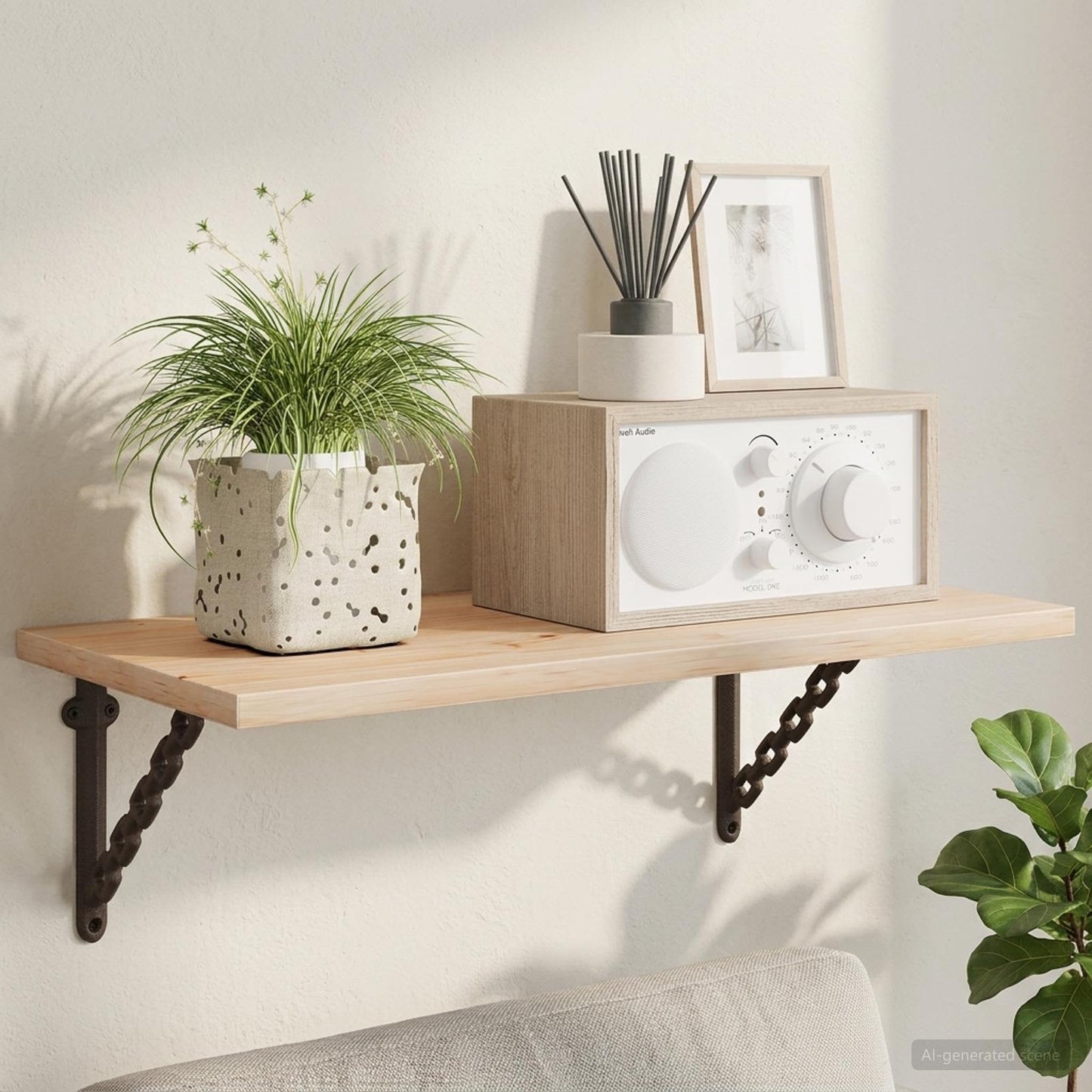 Wall Shelf Brackets 2 pcs Antique Brown 14.5 x 14.5 x 3 cm