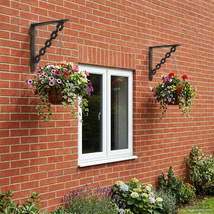 Wall Shelf Brackets 2 pcs Antique Brown 14.5 x 14.5 x 3 cm