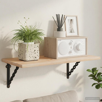 Wall Shelf Brackets 2 pcs Black 14.5 x 14.5 x 3 cm Steel