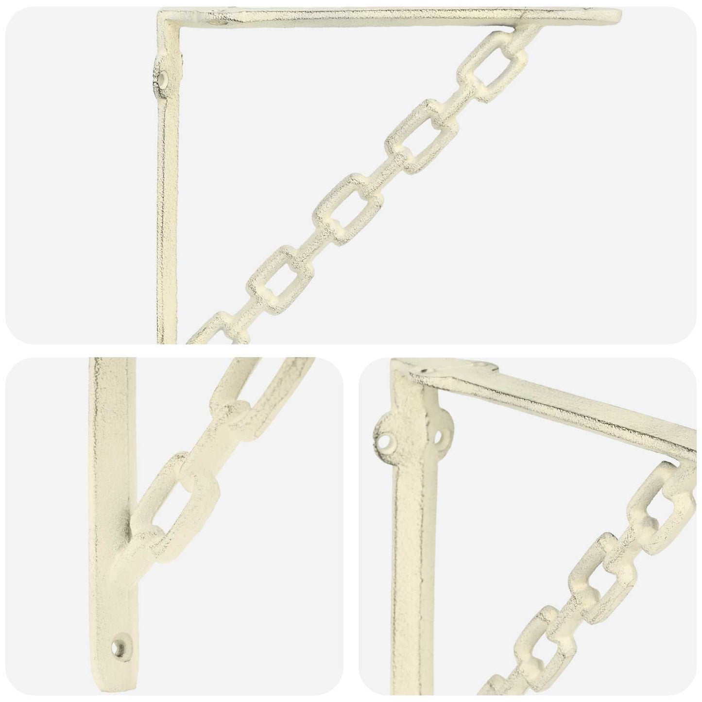 Wall Shelf Brackets 12 pcs Antique White 14.5 x 14.5 x 3 cm