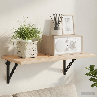 Wall Shelf Brackets 12 pcs Black 14.5 x 14.5 x 3 cm Steel