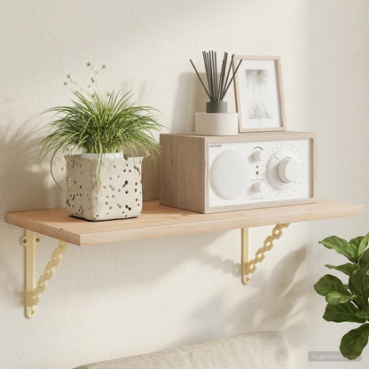 Wall Shelf Brackets 2 pcs Antique White 21 x 21 x 3.5 cm Steel