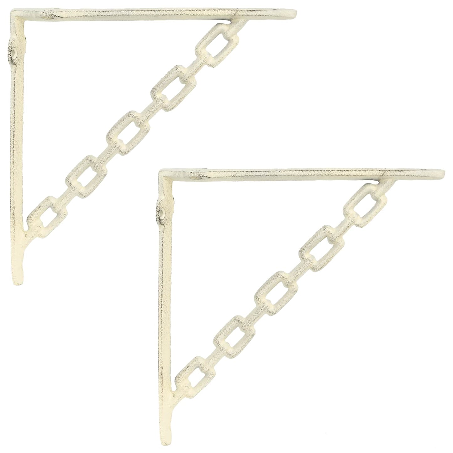 Wall Shelf Brackets 2 pcs Antique White 21 x 21 x 3.5 cm Steel