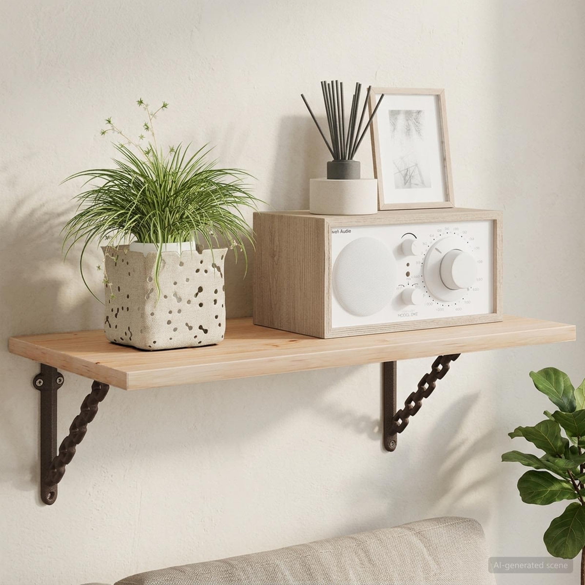 Wall Shelf Brackets 2 pcs Antique Brown 21 x 21 x 3.5 cm Steel