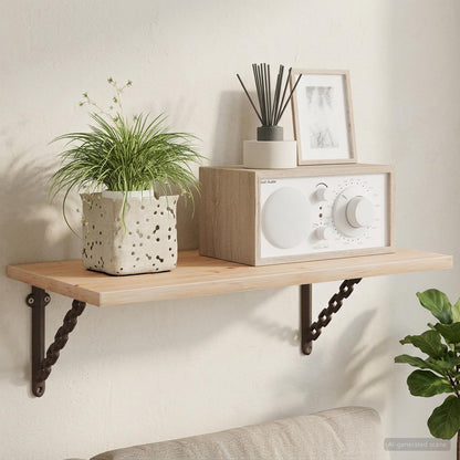 Wall Shelf Brackets 2 pcs Antique Brown 21 x 21 x 3.5 cm Steel