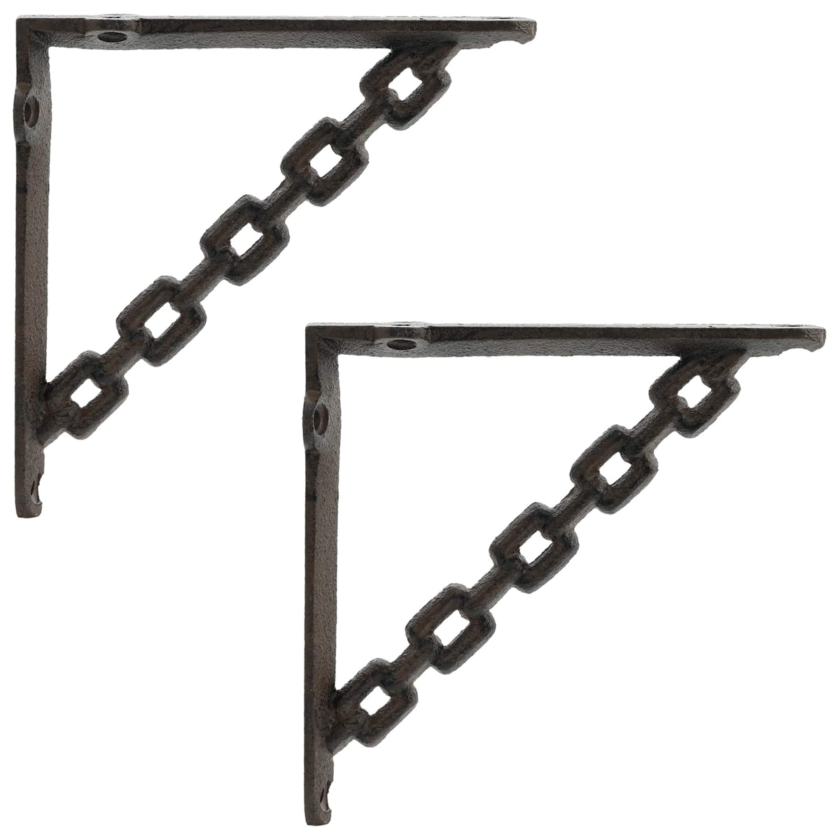 Wall Shelf Brackets 2 pcs Antique Brown 21 x 21 x 3.5 cm Steel