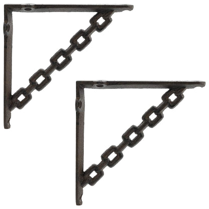 Wall Shelf Brackets 2 pcs Antique Brown 21 x 21 x 3.5 cm Steel