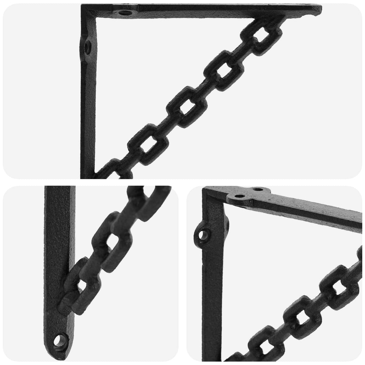 Wall Shelf Brackets 2 pcs Black 21 x 21 x 3.5 cm Steel