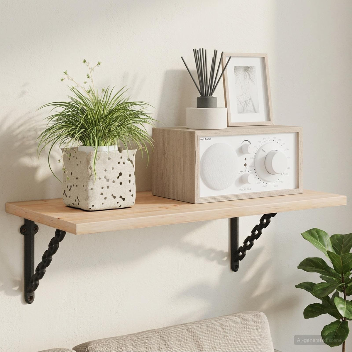 Wall Shelf Brackets 2 pcs Black 21 x 21 x 3.5 cm Steel