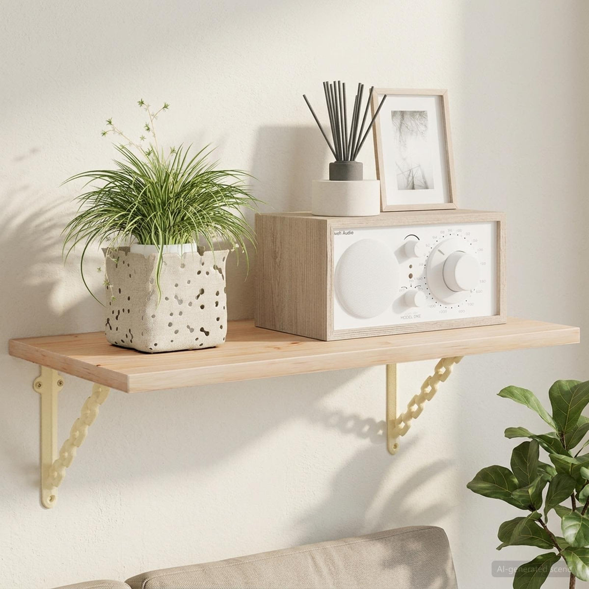 Wall Shelf Brackets 12 pcs Antique White 21 x 21 x 3.5 cm Steel