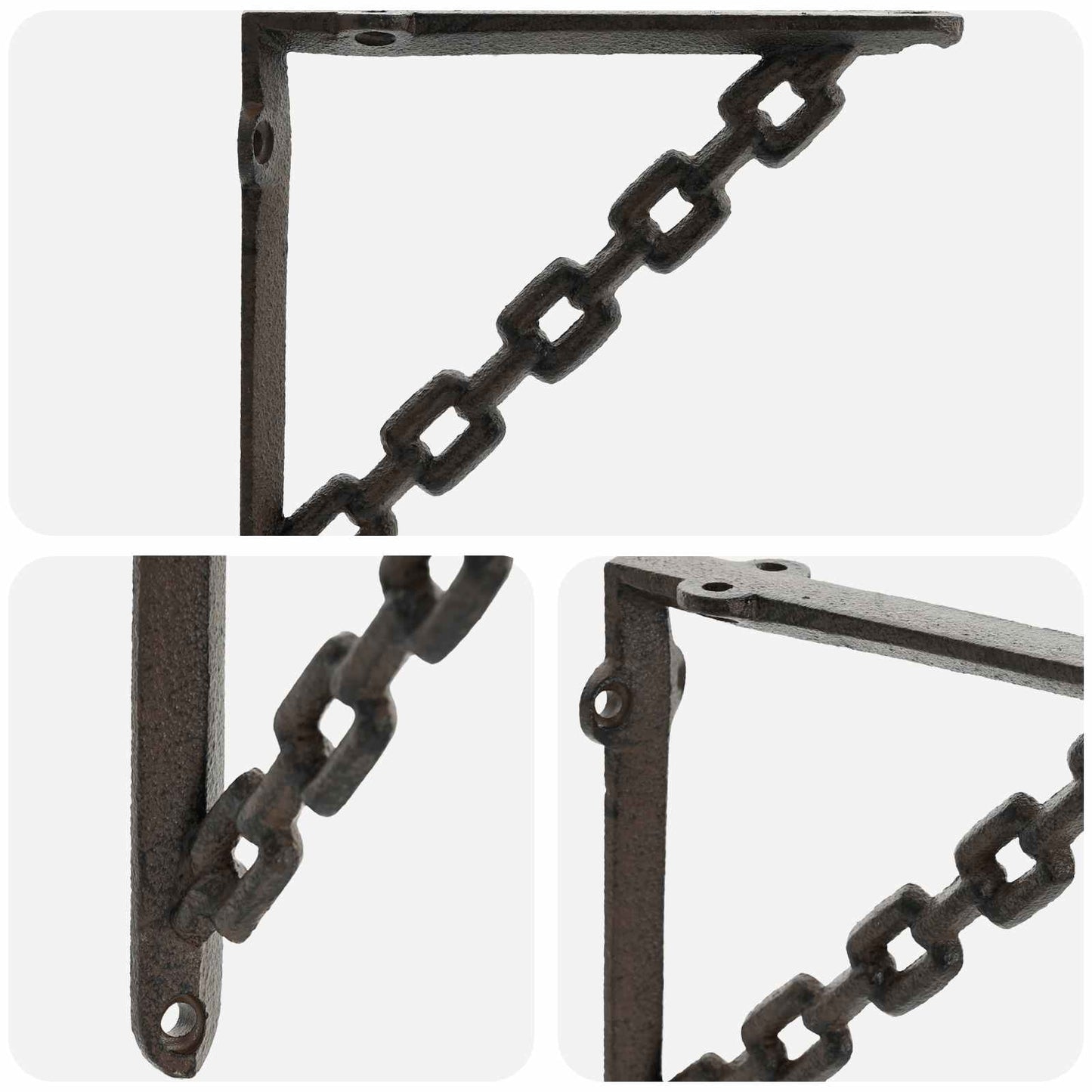Wall Shelf Brackets 12 pcs Antique Brown 21 x 21 x 3.5 cm Steel