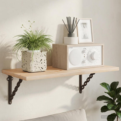 Wall Shelf Brackets 12 pcs Antique Brown 21 x 21 x 3.5 cm Steel