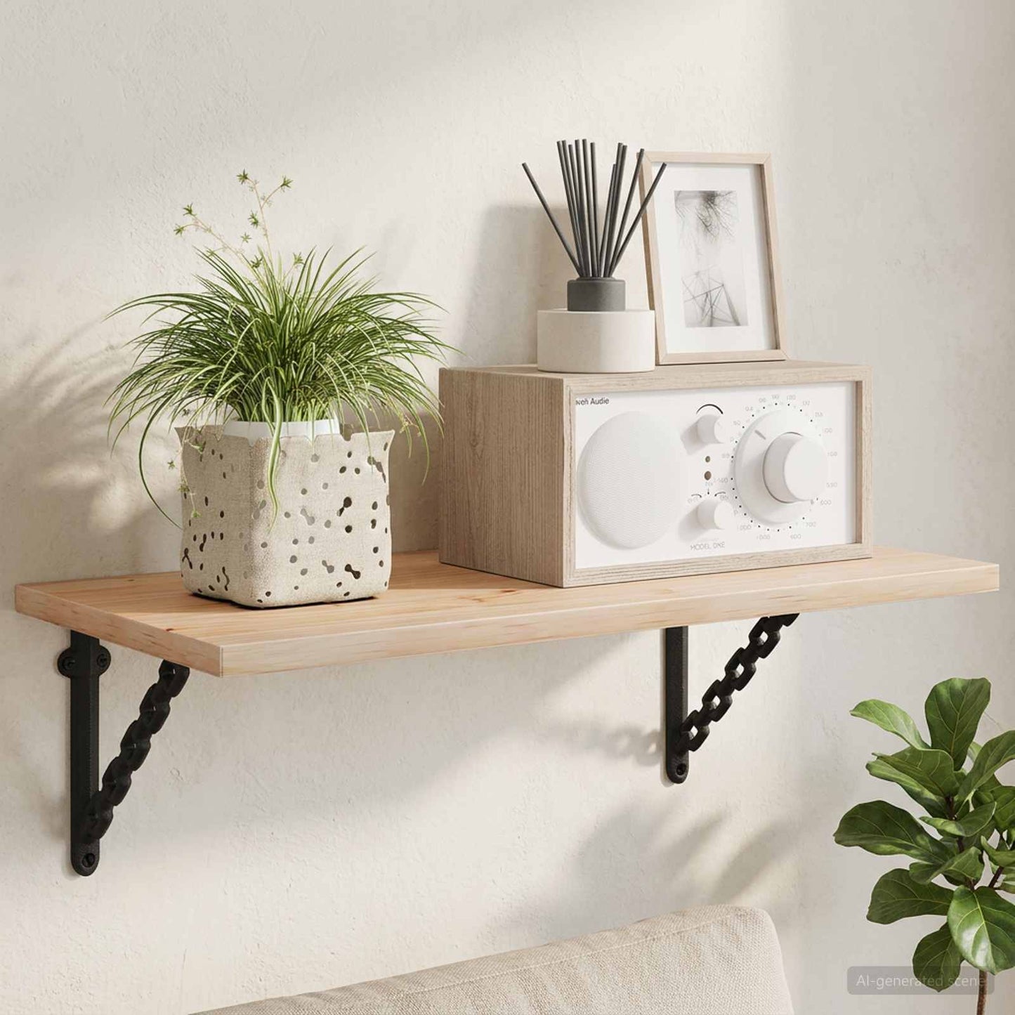 Wall Shelf Brackets 12 pcs Black 21 x 21 x 3.5 cm Steel
