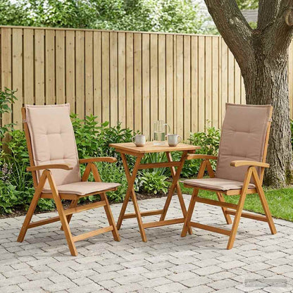 Reclining Garden Chairs 2 pcs Natural Solid Acacia Wood
