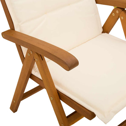 Reclining Garden Chairs 3 pcs Natural Solid Acacia Wood