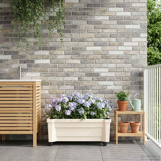 Calypso Planter with Wheels PP White