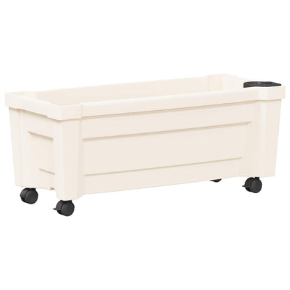 Calypso Planter with Wheels White 79 x 35 x 33 cm PP