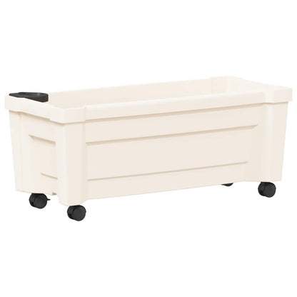 Calypso Planter with Wheels White 79 x 35 x 33 cm PP