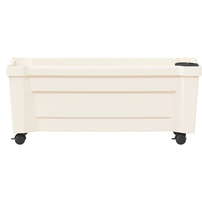 Calypso Planter with Wheels White 79 x 35 x 33 cm PP