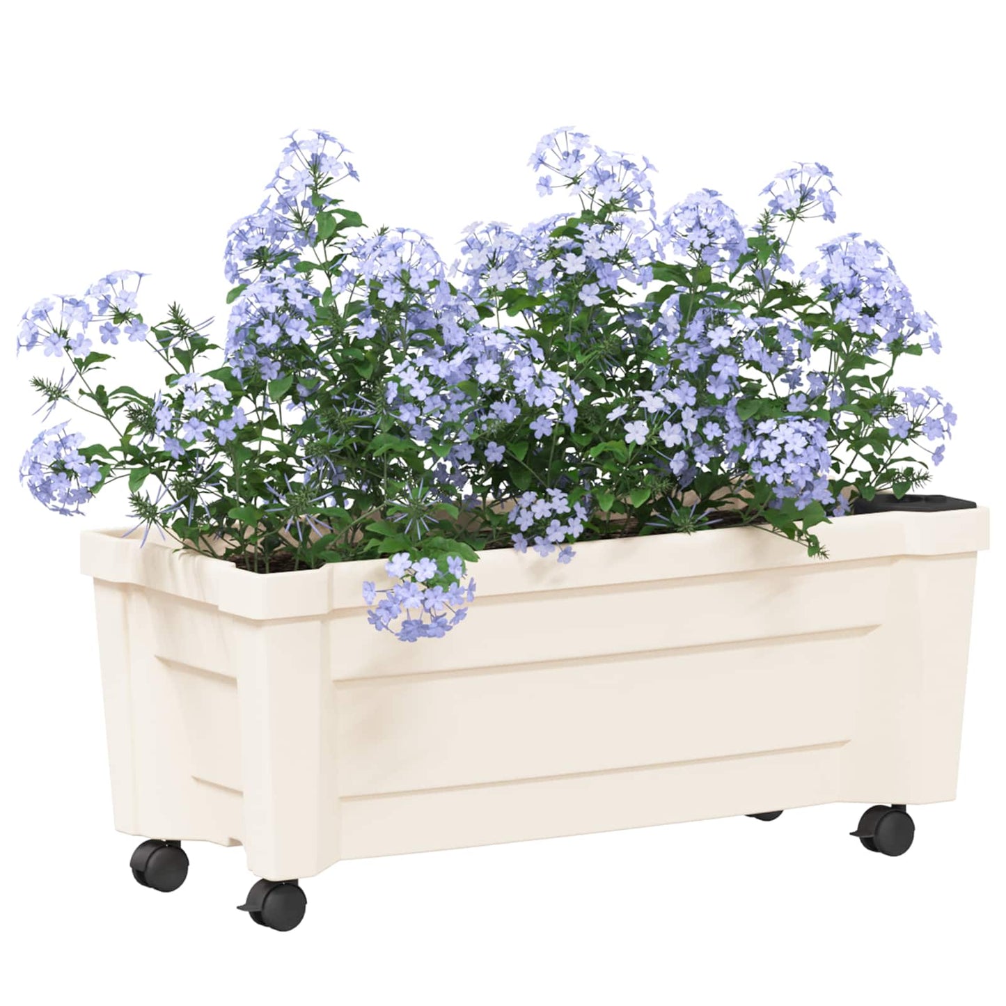 Calypso Planter with Wheels White 79 x 35 x 33 cm PP