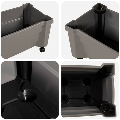Calypso Planter with Wheels Grey 79 x 35 x 33 cm PP