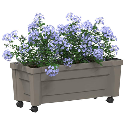 Calypso Planter with Wheels Grey 79 x 35 x 33 cm PP