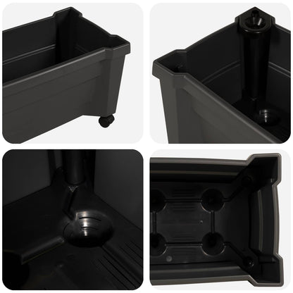 Calypso Planter with Wheels Anthracite 79 x 35 x 33 cm PP