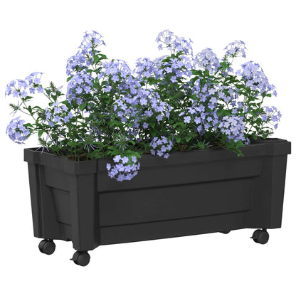 Calypso Planter with Wheels Anthracite 79 x 35 x 33 cm PP