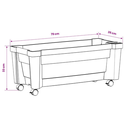 Calypso Planter with Wheels Anthracite 79 x 35 x 33 cm PP