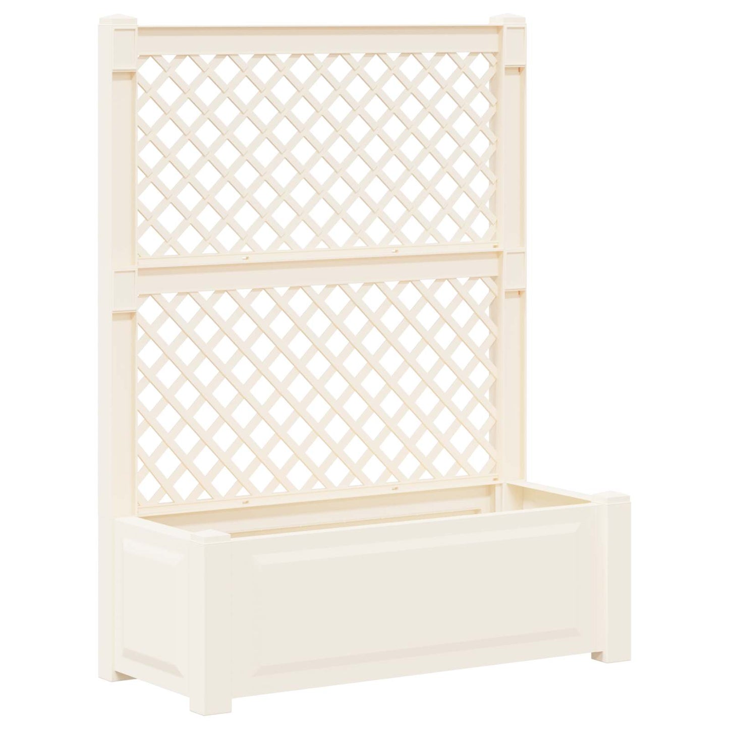 Big Planter with Trellis White 99.5 x 43 x 133.5 cm PP