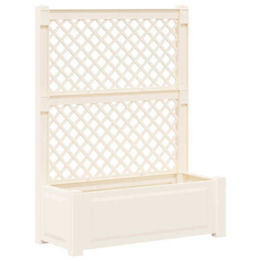 Big Planter with Trellis PP White
