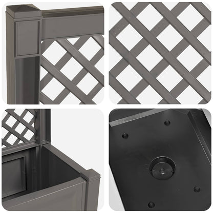 Big Planter with Trellis Grey 99.5 x 43 x 133.5 cm PP