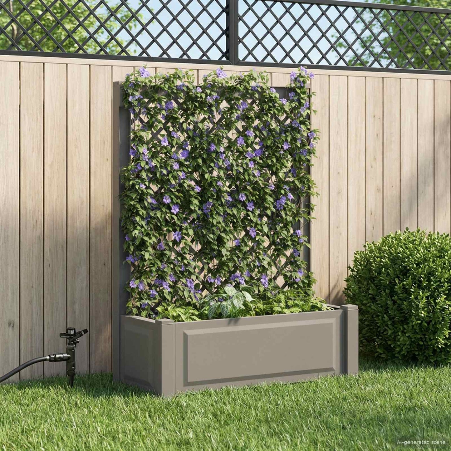 Big Planter with Trellis Grey 99.5 x 43 x 133.5 cm PP