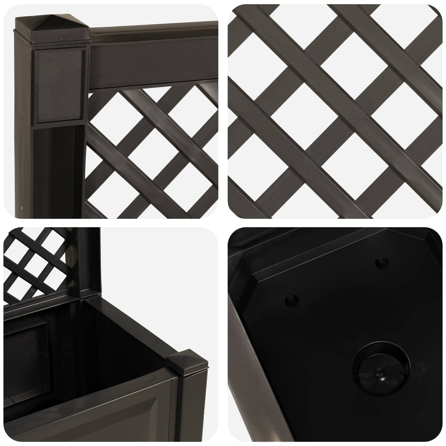 Big Planter with Trellis PP Anthracite