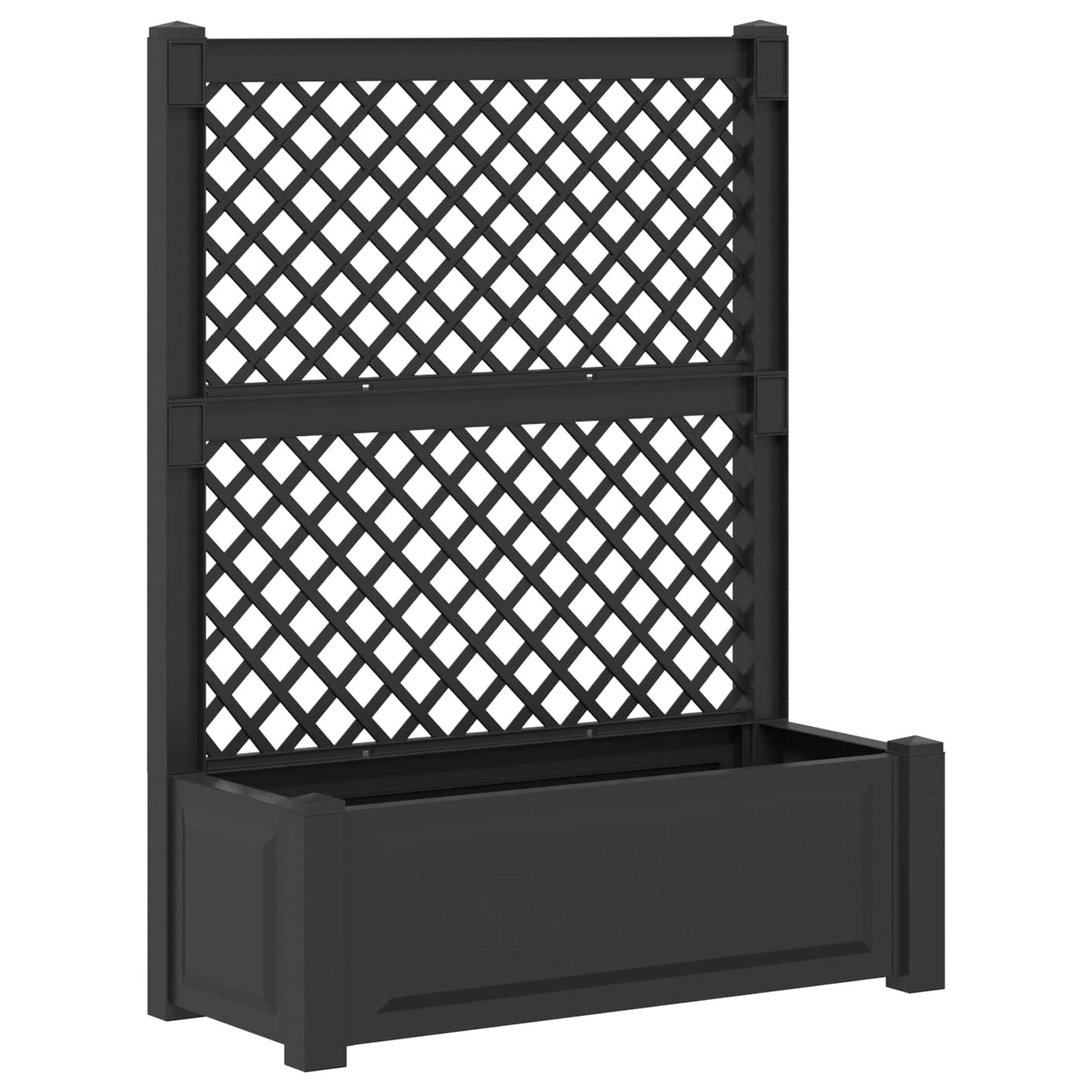 Big Planter with Trellis Anthracite 99.5 x 43 x 133.5 cm PP